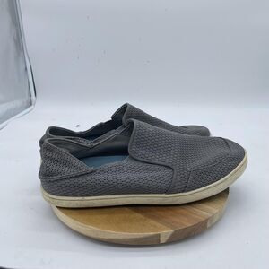 Olukai Nohea Mesh Shoes Mens 11 Gray Slip On Lightweight Comfort Casual